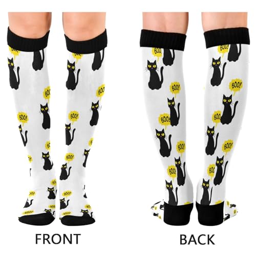 CEBUGI Cheshire Cat Texture Compression Long Socks Women Men Knee High Running Socks for Sports Hiking Travel,2 pairs2