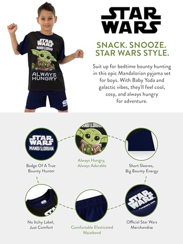 STAR WARS Pajamas, Grogu Boys Pajamas, The Mandalorian Summer Pjs, Short Sleeve Boys Pjs4