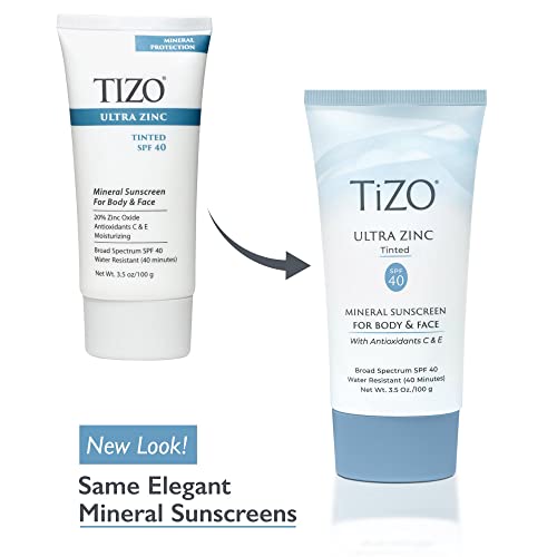 Tizo Ultra Zinc Body Face Sunscreen Tinted Spf 40, 3.5 Oz #TOP5