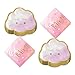 Oh Baby Pink & Metallic Gold Cloud Shaped Paper Dessert Plates and Beverage Napkins (Serves 16)