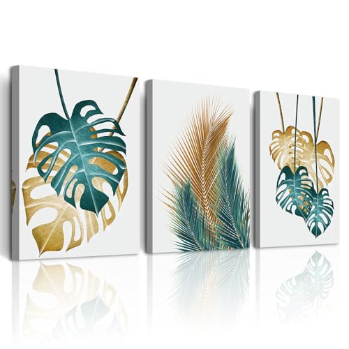 DZRWUBHS Large Framed Wall Art For Living Room Abstract Wall Decoration Art For Bedroom Kitchen Decor Leaves Wall Painting Modern Wall Pictures Artwork Office Canvas Prints Dining Room Home Decor