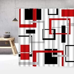 Lmycheng Geometrisches Duschvorhang-Set LMYCHENG-2403 183x198 cm