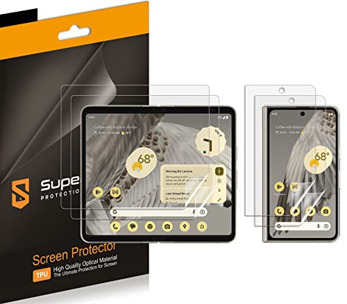 Supershieldz (2 Pack) Designed for Google Pixel Fold (2 Main Screen and 2 Front Screen) Screen Protector High Definition Clear Shield (TPU)