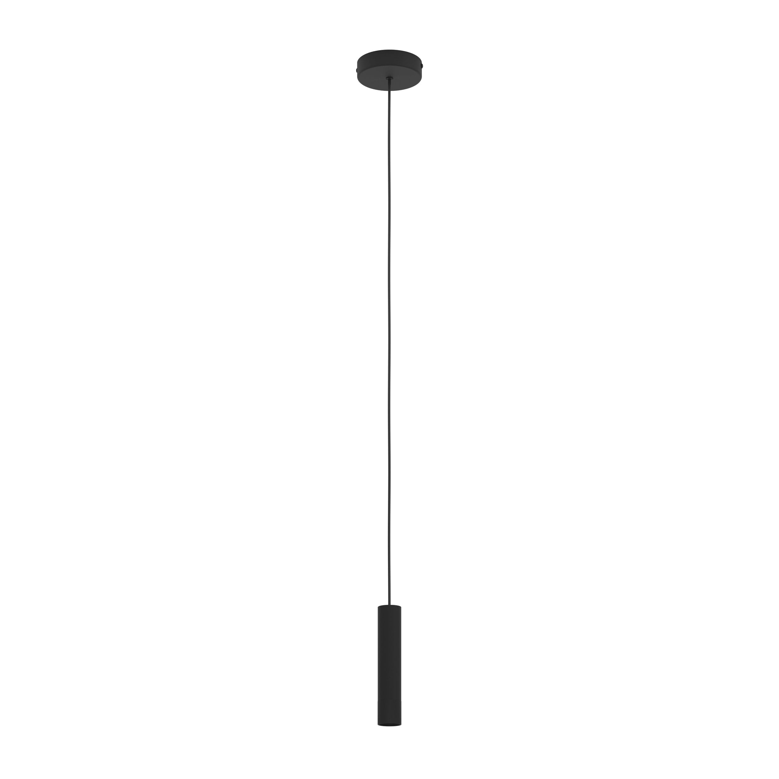 Eglo LED lampada a sospensione Almudaina, 1 fiamma, illuminazione a sospensione sopra tavolo da pranzo, luce da soffitto in metallo nero, luce calda, Ø 4 cm