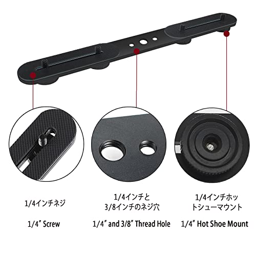 image for Zeetain 30cm Dual Speedlite Mount Tripod Bracket Flash Extension Bar, 