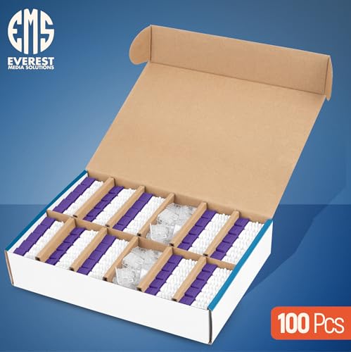Image of Everest 90 Degree RJ45 cat6 Keystone Jacks Slim Profile 100-Pack Purple | Compatible with 90 Angled Speed Termination Tool - easyJACK (B094WB91H3)