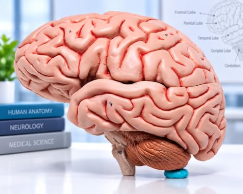 Image of ISKO | Life Size Human Brain Model | removable in 4 parts Fiber glass Resin material for Teaching Anatomy of Brain for Science Classroom Study | 1 Pc.