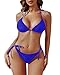 Pinup Fashion 3 Piece Swimsuits Women Blue Gradient 2026 Sexy Bathing Suit Bikini with Mesh Sheer Cover Up Set M