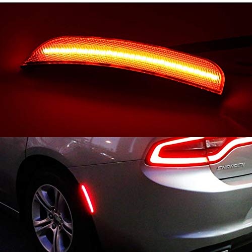 NSLUMO LED Side Marker Lights for Chrysler 300 2015 2016 2017 2018 2019 Smoke Lens Amber Red Marker Lights Chrysler Led Side Marker Lamp Kit