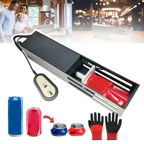 Hoiaost Air Cylinder Can Crusher, Heavy Duty Soda Beer Smasher, Recycling Tool Used to Recycle 160-500ml Cans, 250-350ml Plastic Water Bottles,Black