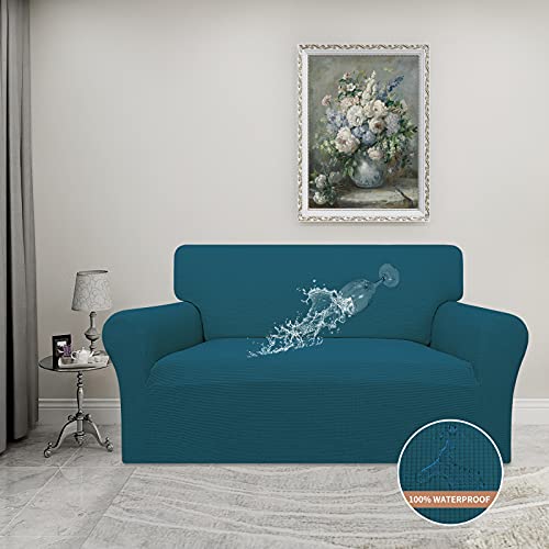 Image of Easy-Going 100% Waterproof Loveseat Couch Cover Stretch Jacquard Sofa Cover