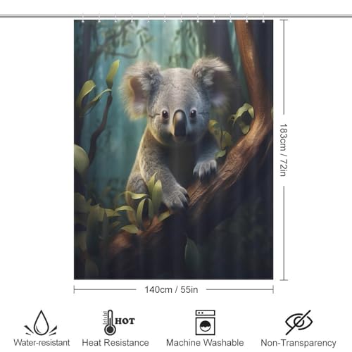 Rideaux salle de bain koala en polyester de qualité supérieure 140x183 cm