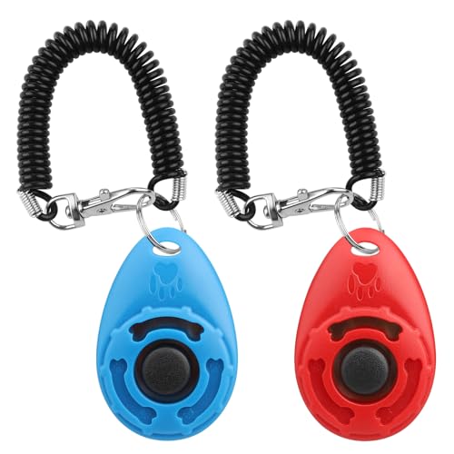 Diyife Hunde Clicker, Trainings-Clicker mit Großem Knopf und Handschlaufe, Profi Klickertraining Set für Hundeerziehung und Hundetraining, für...
