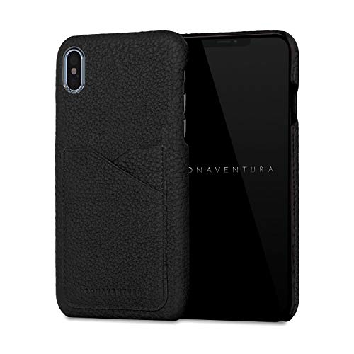 🔥 BONAVENTURA Leather Back Cover Case [Compatible with iPhone Xs Max, Black]
