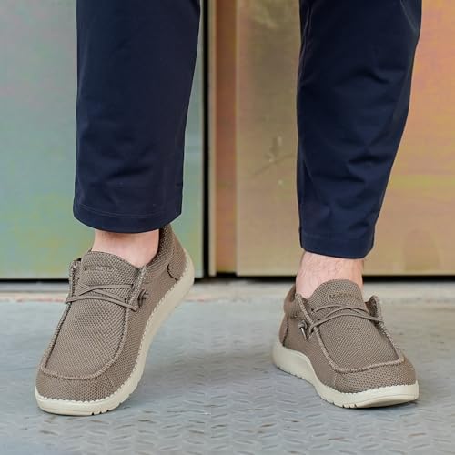 Image of Mens Wide Shoes Casual Slip On Shoes for Men - Men Loafers Wide Comfortable Boat Shoes with Arch Support