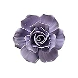 BESPORTBLE Ceramic Flower Wall Hanging 3D Rose Ornament Wall Background Mural Hanging Decoration- Size S (Purple)