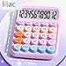 Bloepum Mechanical Calculator Large LCD Display Big Round Button Cute Candy Colored Calculator Suitable for School White