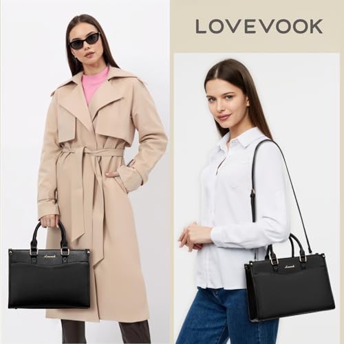 Image of LOVEVOOK Purses and Handbags for Women,Stylish Tote Shoulder Satchel Bag PU Leather Crossbody Top Handle Bags with Zipper