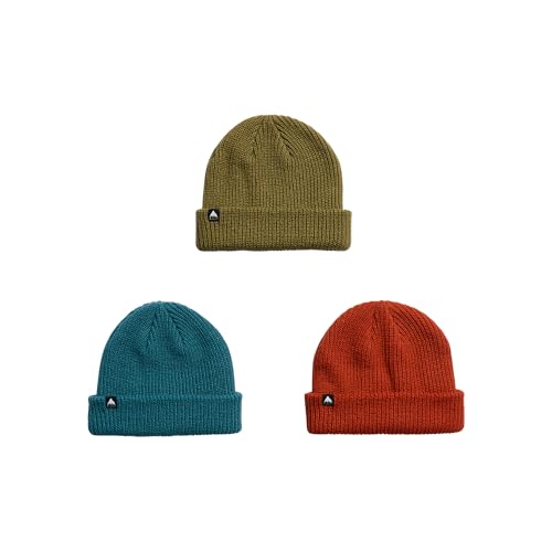 Image of Burton Kids' 3-Pack Recycled DND Beanie - Unisex Warm Winter Knit Hat for Boys & Girls - One Size