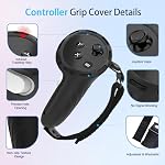 8-in-1 Silicone Cover Set for Meta Quest 3s Accessories, Juylay VR Protective Cover Accessories for Oculus Quest 3S with Facial Interface, Shell Cover, Controller Grip Cover, Joystick Caps, Black