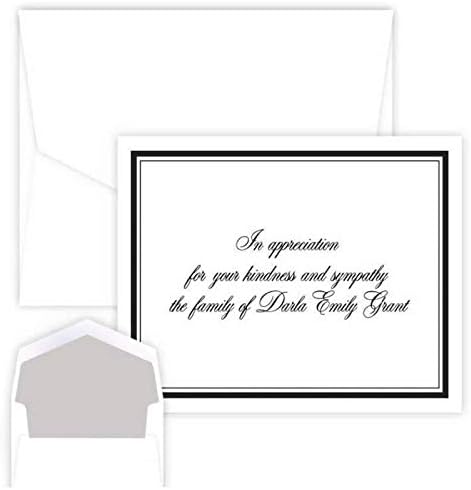 Walnut Sympathy Fold Notes - Raised Ink Stationery With Black Foil Border
