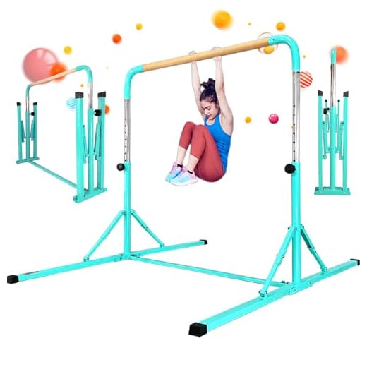 PreGymnastic No Wobble Gymnastics Bar, 6ft Long Base Gymnastic bar for Kids, Super Easy Folding Gymnastics Bar, Adjustable Gymnastics Kip Bar for Kids