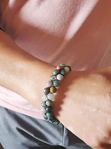 Pulsera de Jade Natural Verde Ajustable 8mm Unisex miniatura 6