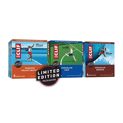 CLIF BARS - Energy Bars  Care Package - Chocolate Chip and Crunchy Peanut Butter - Plant Based - Made with Organic Oats (2.4 oz, 6 Packs, Total 36 Bars) Packaging May Vary