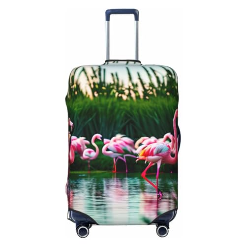 Colorful and fabulous flamingos Luggage Covers For Suitcase Approved,Suitcase Cover Protector Fit 18-32 InchLuggage