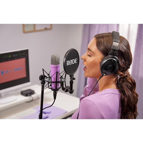 RØDE NT1 Signature Series Large-Diaphragm Condenser Microphone with Shock Mount, Pop Filter and XLR Cable for Music Production, Vocal Recording, Streaming and Podcasting (Purple) - Image 3