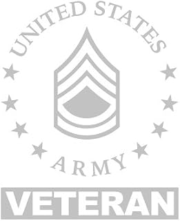 RDW E-7 Sergeant First Class Veteran US Army Rank Sticker - Decal - Die Cut SFC OR-7 - Silver