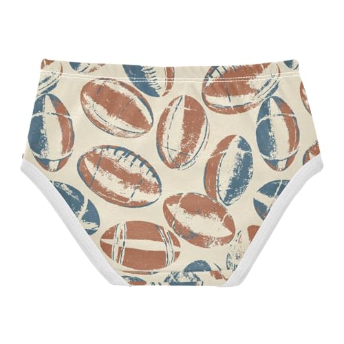 ZZKKO Vintage Brown Rugby Girls Underwear Toddler Panties for Girls Comfort Brief Size 2-8T2