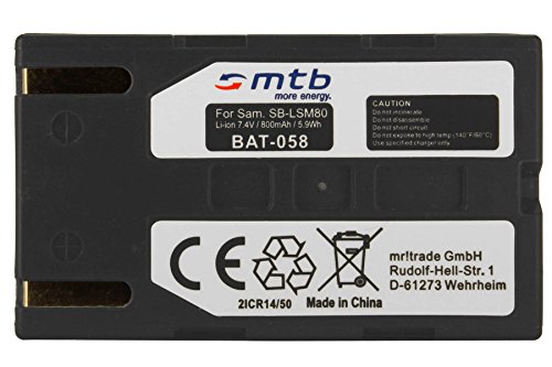 2X Akku SB-LSM80 für Samsung SC-D173, D263, D353, D354, DC175, DC575. / VP-D355, D451, D655, D965… s. Liste - Image 4
