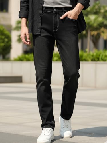 Image of Urbano Fashion Men's Straight Fit Washed Jeans Stretchable