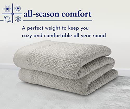 California Design Den 100% Cotton Blanket Queen Size/Full Size, Lightweight & Breathable Bed Blanket For Summers thumb #7