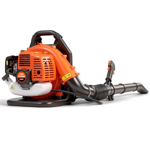 52cc Lightweight Petrol Backpack Leaf Blower 603 CFM 224 MPH 2-Stroke Petrol Leaf Blower with Easy Start & Cruise Control Powerful Backpack Garden Blowers for Garden Care Lawn Outdoor Debris