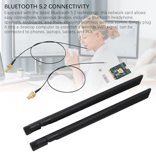 JTLB WiFi 6e Wireless Card, 4200Mbps Band 2.4GHz 5GHz 6GHz Network Adapter for Windows 10 and 11 with Integrated BT5.2, Easy Installation on PCs for MU-MIMO Performance miniatura 6