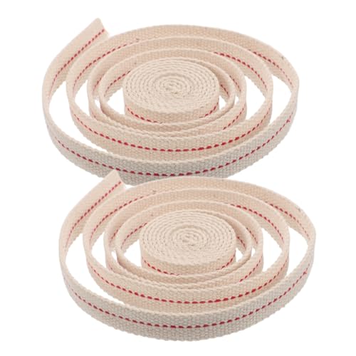 YARNOW 2rolls Kerosene Lamp Wick Replacement Cotton Flat Wicks for Outdoor Camping Lanterns Easy to Cut for Oil Lamps Meters Per Pack