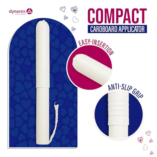 Image of Dynarex Regular Tampons - Feminine Hygiene Product in Cardboard Tubes for Restroom Vending and Dispenser Machines - 6 Hours Protection 500Pcs. Per Box