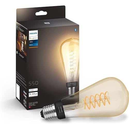 Philips Hue White E27 LED-Lampe Filament Giant Edison, Vintage-Design, dimmbar, warmweißes Licht, steuerbar via App, kompatibel mit Amazon Alexa (Echo, Echo Dot)