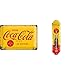 Nostalgic-Art Coca Cola Logo Yellow Placa Decorativa, Metal, Amarillo Y Rojo, 20 X 30 Cm + Termómetro Analógico Coca-Cola – In Bottles Yellow – Idea De Regalo Aficionados A La Coke