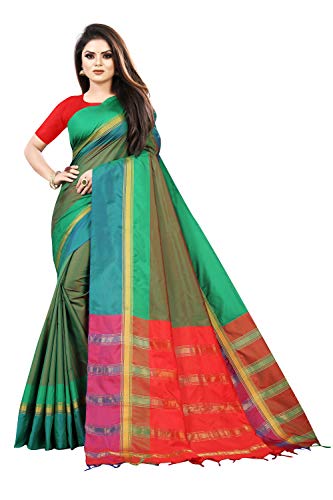 Image of OM SAI LATEST CREATION Soft Cotton & Silk Saree For Women Banarasi Saree Under 399 2021 Beautiful For Women saree