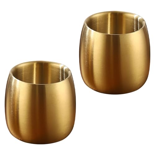 Montesy 2 Pack Stainless Steel Cups Stackable Coffee Mugs Metal Drinking Glasses Double Wall Mug Drinkwares for Camping Travel