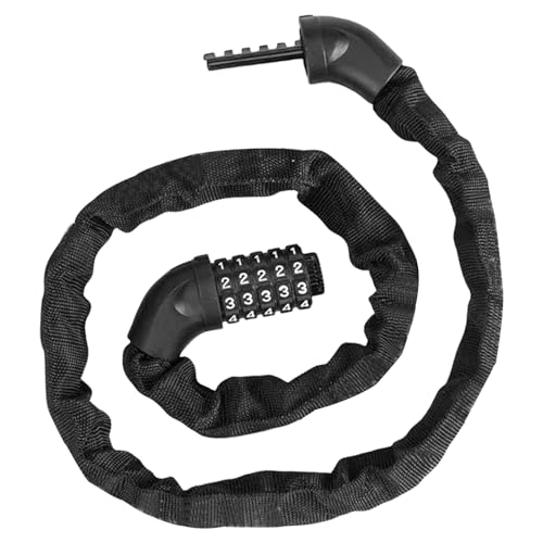 Candado de cadena de bicicleta antirrobo con 5 dígitos reiniciables, contraseña de ciclismo para motocicletas, puertas, puertas, vallas, parrillas, montaña, carretera
