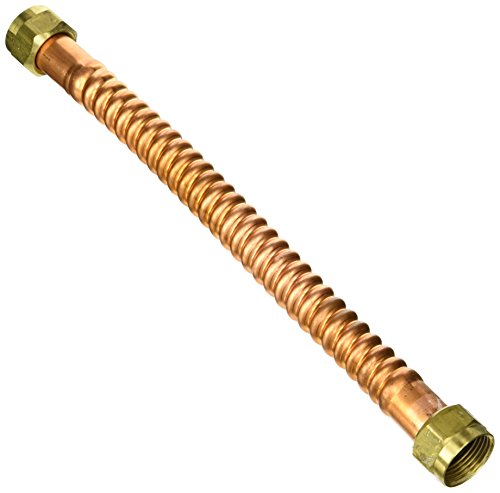 LASCO 10-1351 Water Flex, Corrugated Copper, Brass Nuts, 3/4-Inch Female Pipe Thread by 12-Inch Long