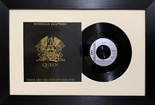 Kwik Picture Framing LtdFrame for Single 12" Vinyl LP Record with Album Cover (Merged) | Ivory Mount - Black Frame