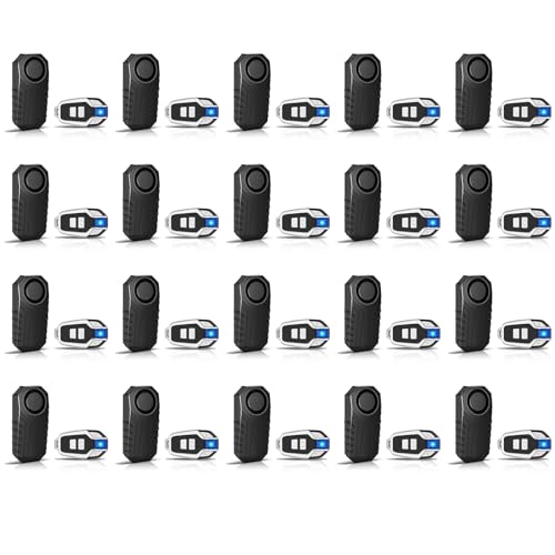 113db Bike Alarm,NineLeaf Bike Bike Alarm with Remote,Bicycle Alarm System Anti Theft,IP65 Waterproof,7 Levels of Sensitivity,Easy Installation,for Bicycles, Electric Bicycles,Motorcycle,20PK