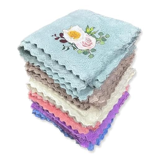 Flower Printed Microfiber Handkerchief for Women | Soft and Absorbent | Fashionable Floral Design | Versatile Accessories | Ideal for Everyday Use | Rumal, Hanky (Pack of 6)