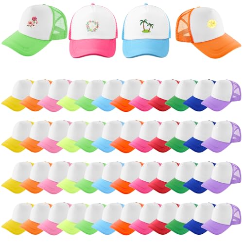 Image of 40 Pack Sublimation Blank Trucker Hat Bulk Wholesale Mesh Baseball Cap for Women Men DIY Hat Bar Party