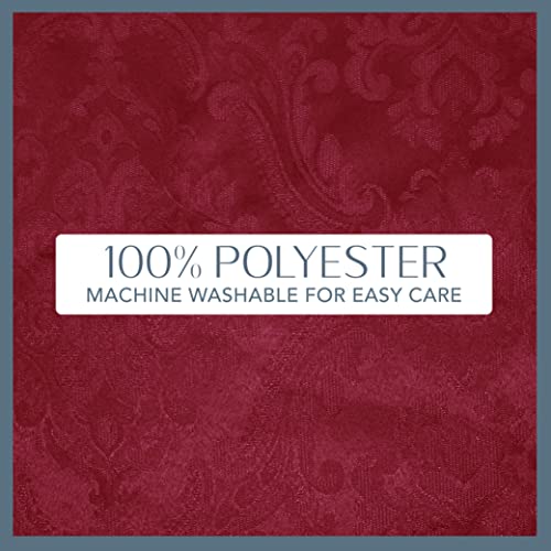 Elrene Home Fashions Damask Tablecloth, Polyester, Cranberry, 70 Inches Round - Image 4